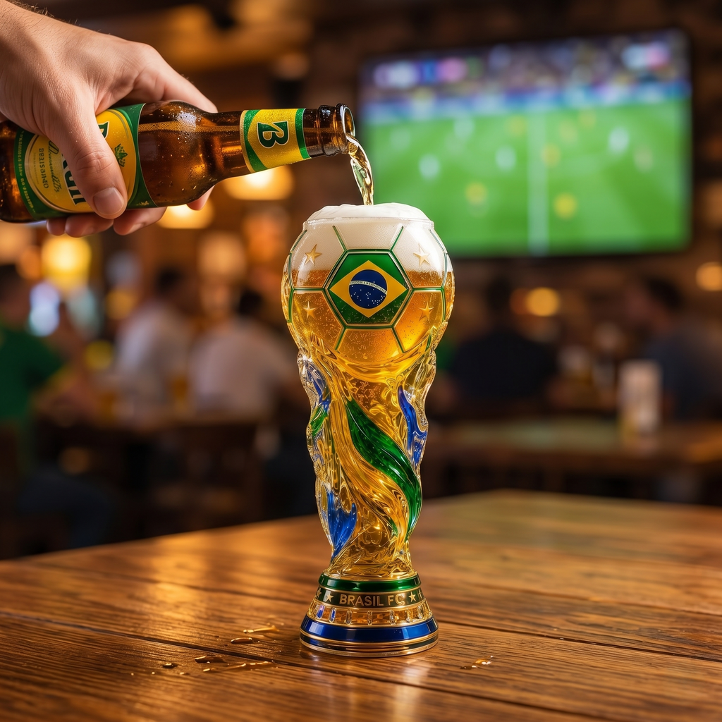 Premium BRZ Soccer Trophy Beer Glass TNSM