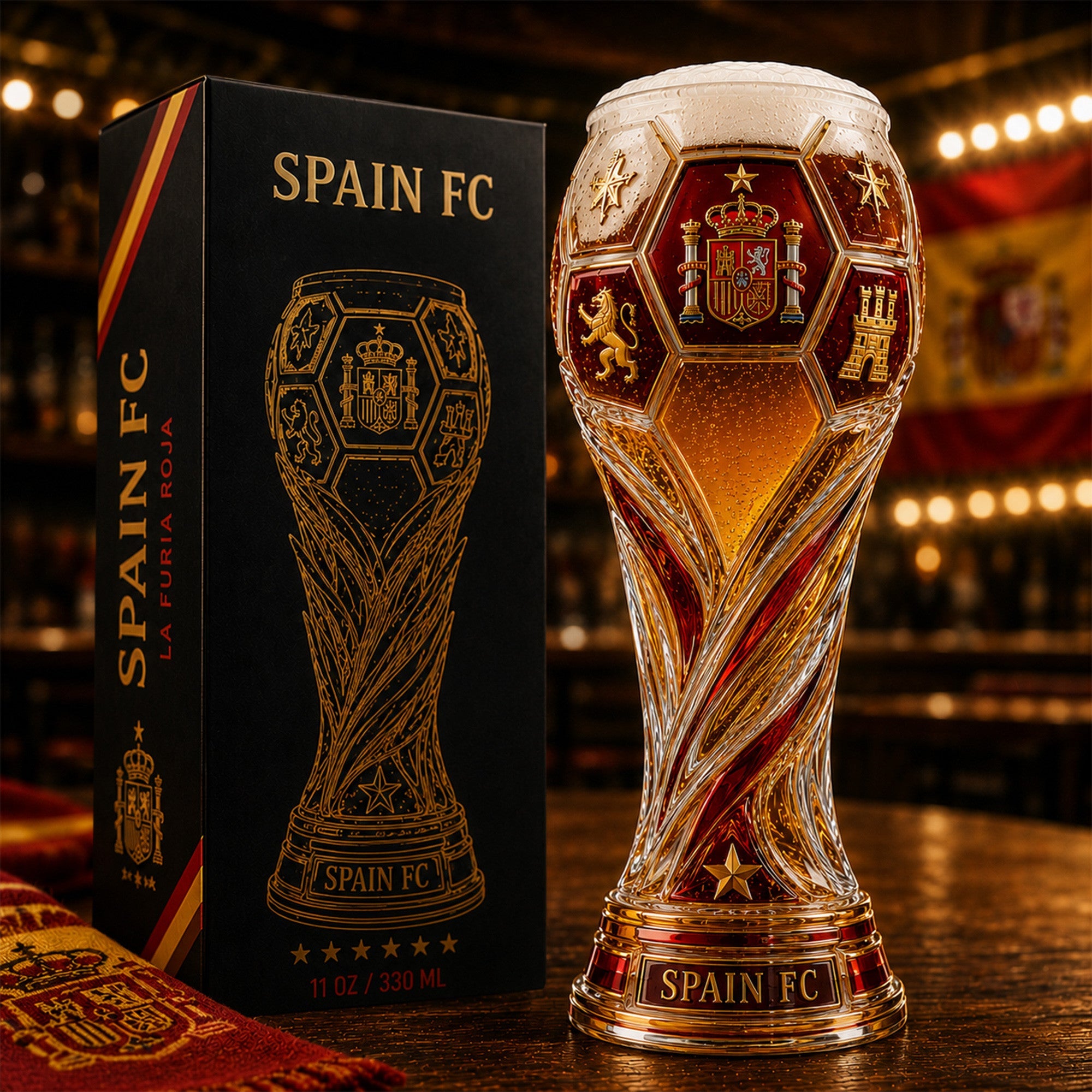 Premium ESP Soccer Trophy Beer Glass TNSM