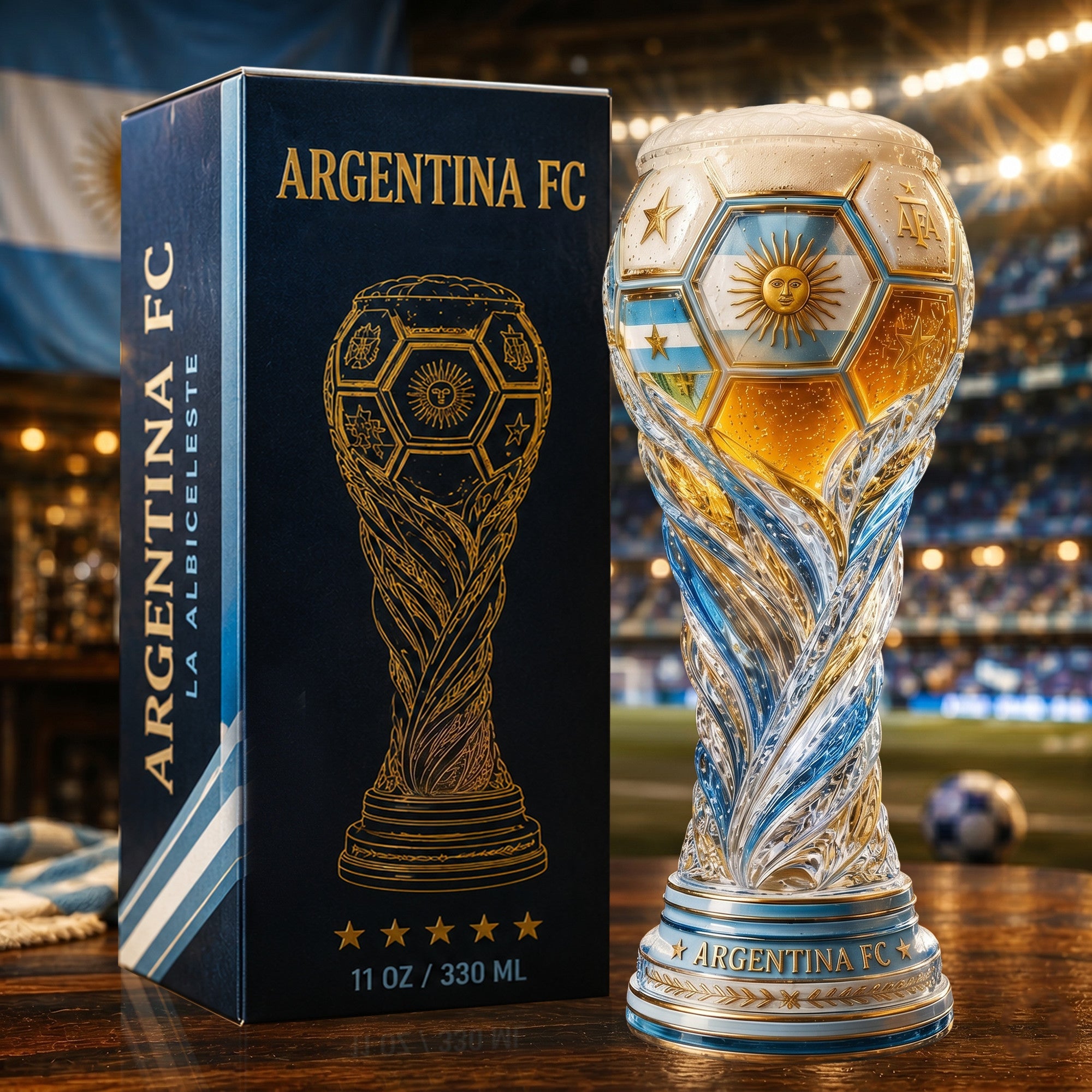 Premium AGTN Soccer Trophy Beer Glass TNSM