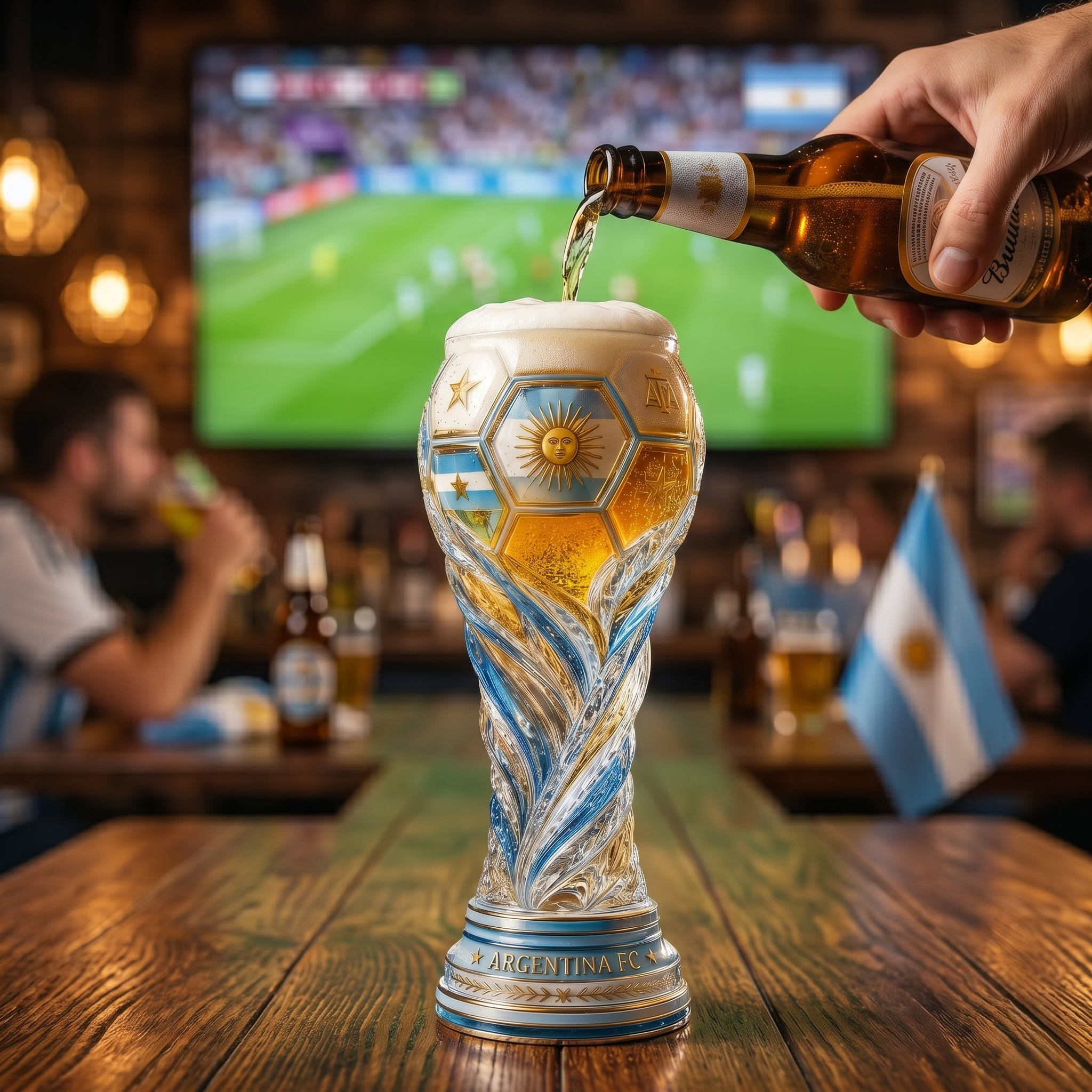 Premium AGTN Soccer Trophy Beer Glass TNSM