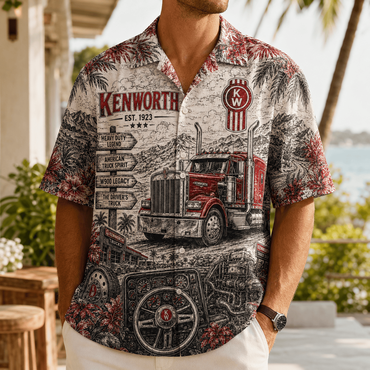 PREMIUM KNWT HAWAIIAN SHIRT LNTH