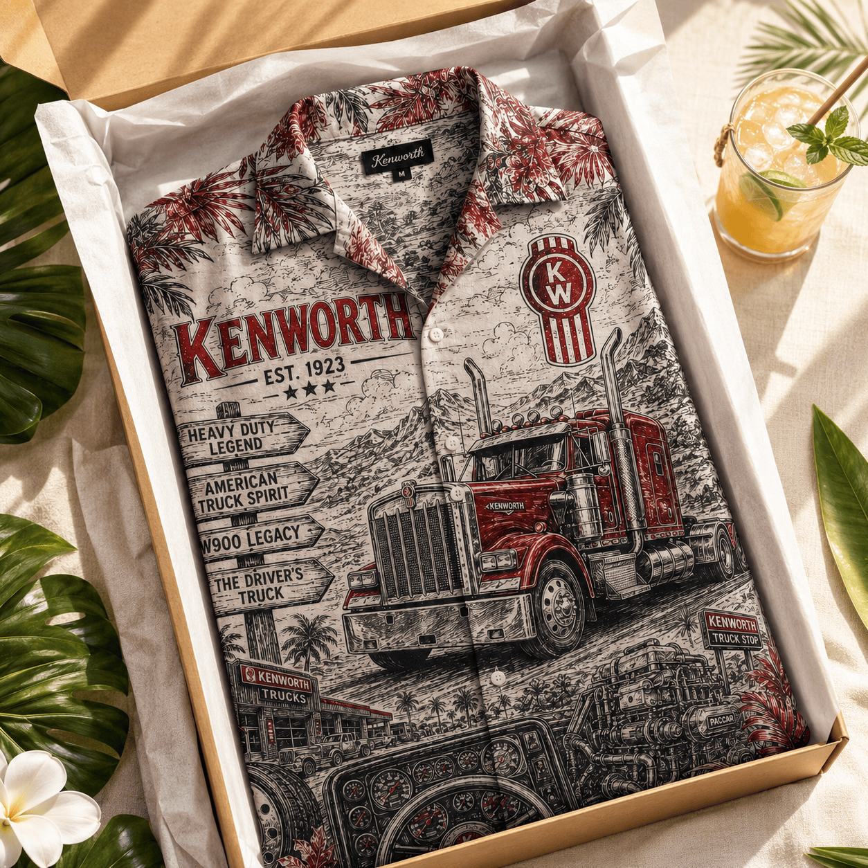 PREMIUM KNWT HAWAIIAN SHIRT LNTH
