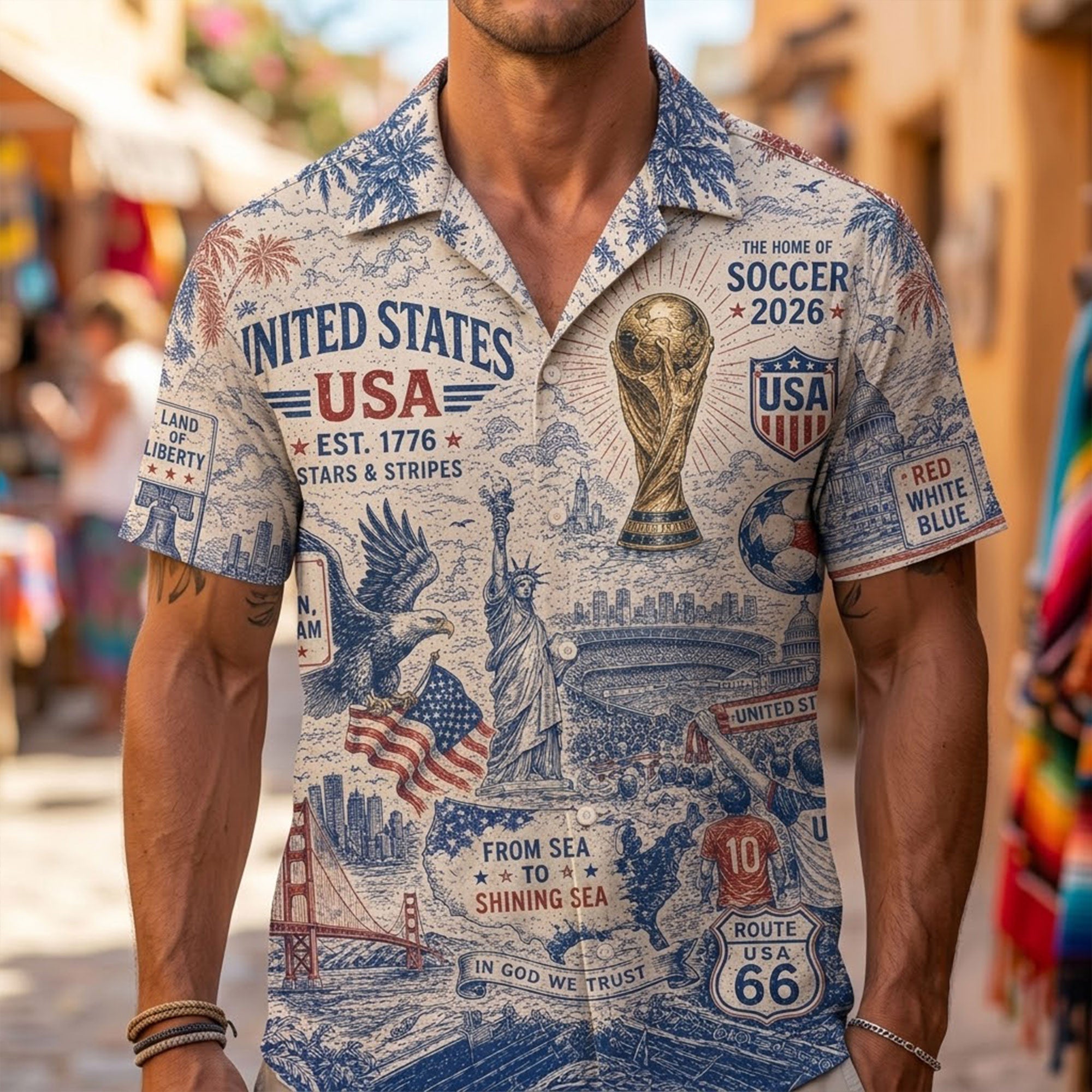 PREMIUM USMNT HAWAIIAN SHIRT HQH