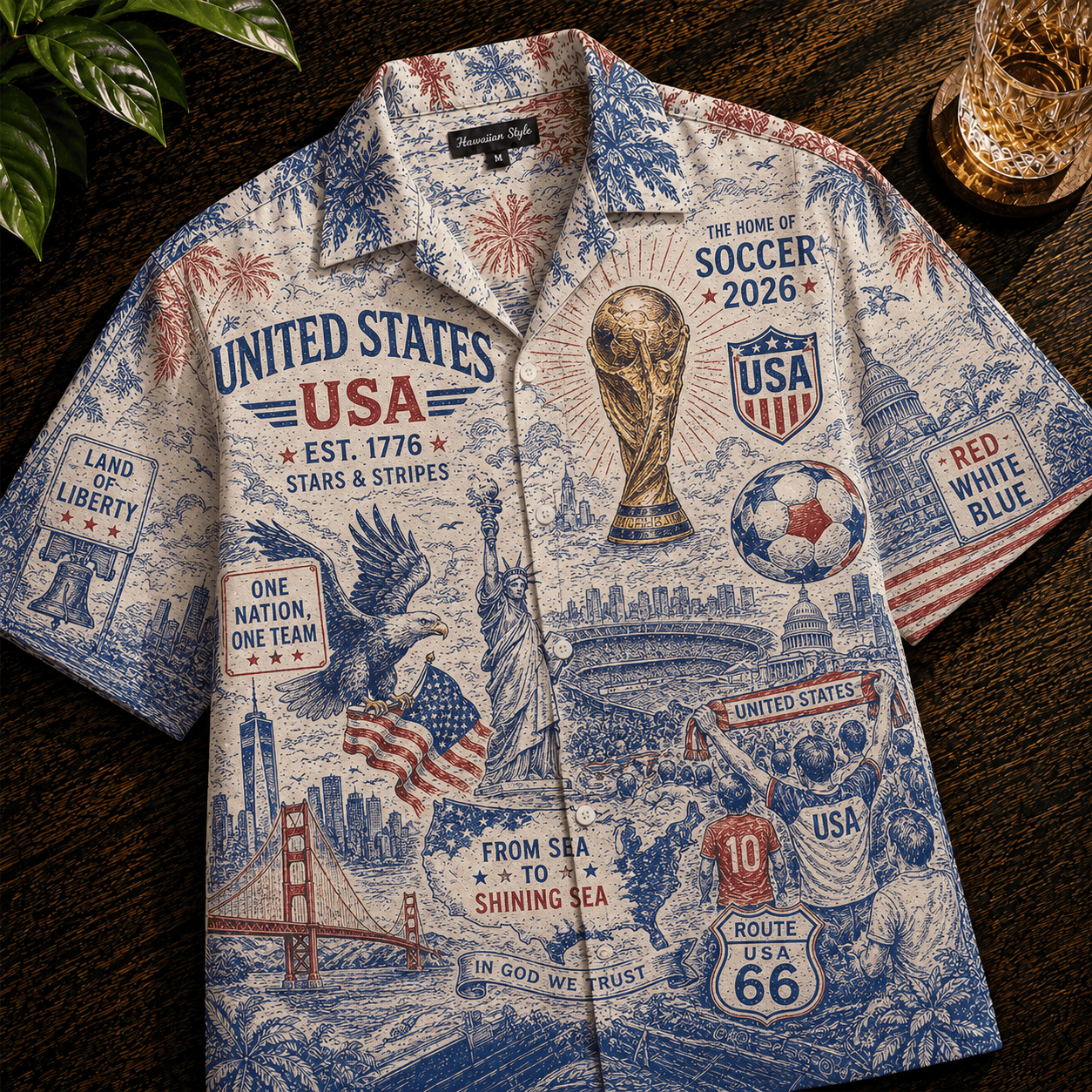 PREMIUM USMNT HAWAIIAN SHIRT HQH