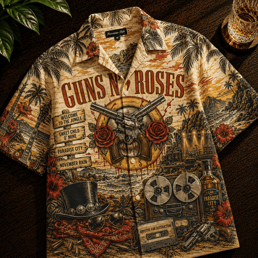 PREMIUM GNR HAWAIIAN SHIRT TTNL