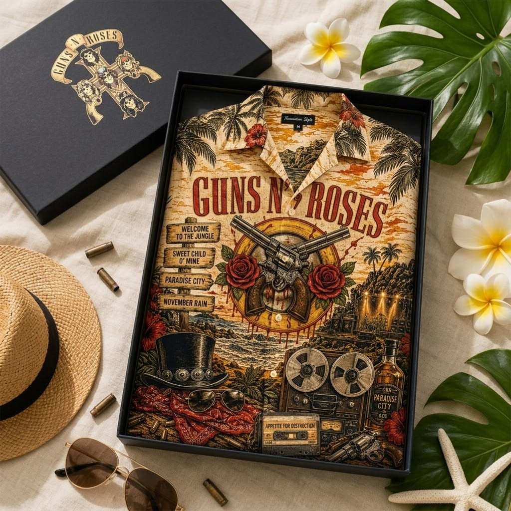 PREMIUM GNR HAWAIIAN SHIRT TTNL
