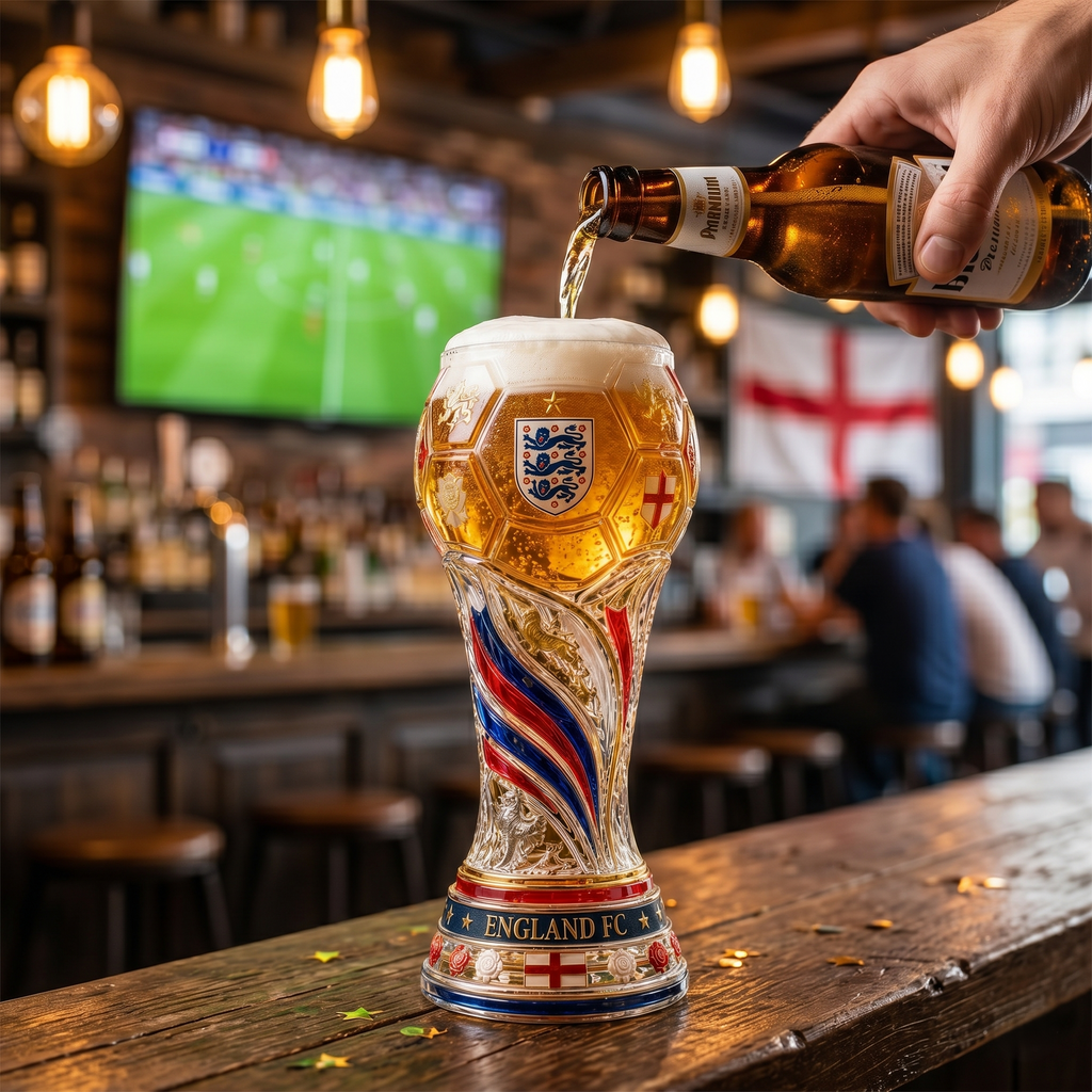 Premium ENG Soccer Trophy Beer Glass TNSM