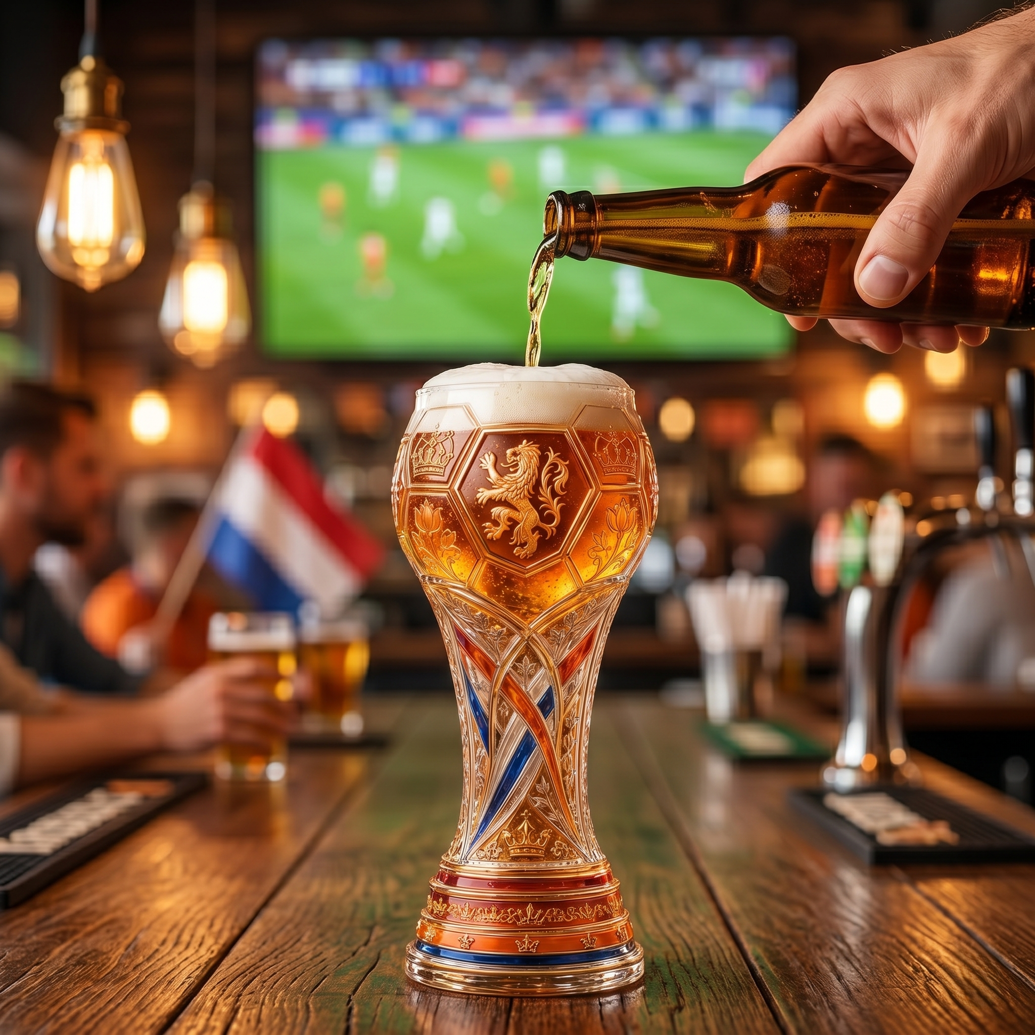 Premium NED Soccer Trophy Beer Glass TNSM