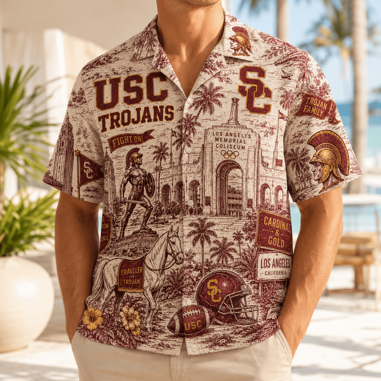 PREMIUM USC HAWAIIAN SHIRT TTNL