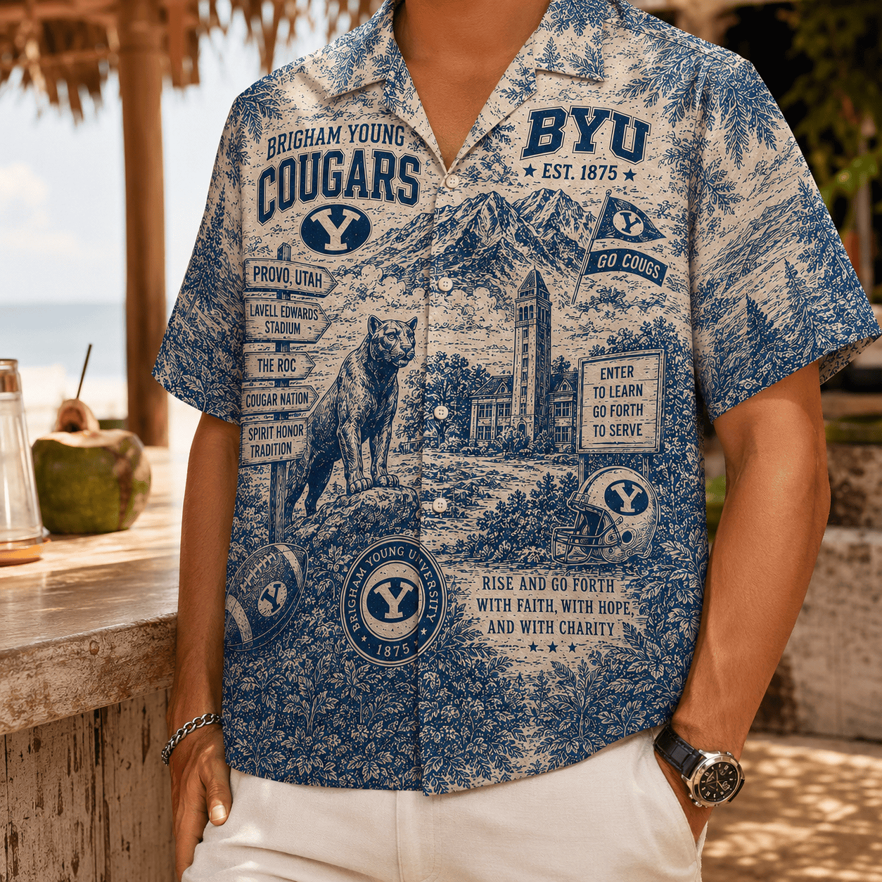 PREMIUM BYU HAWAIIAN SHIRT TTNL