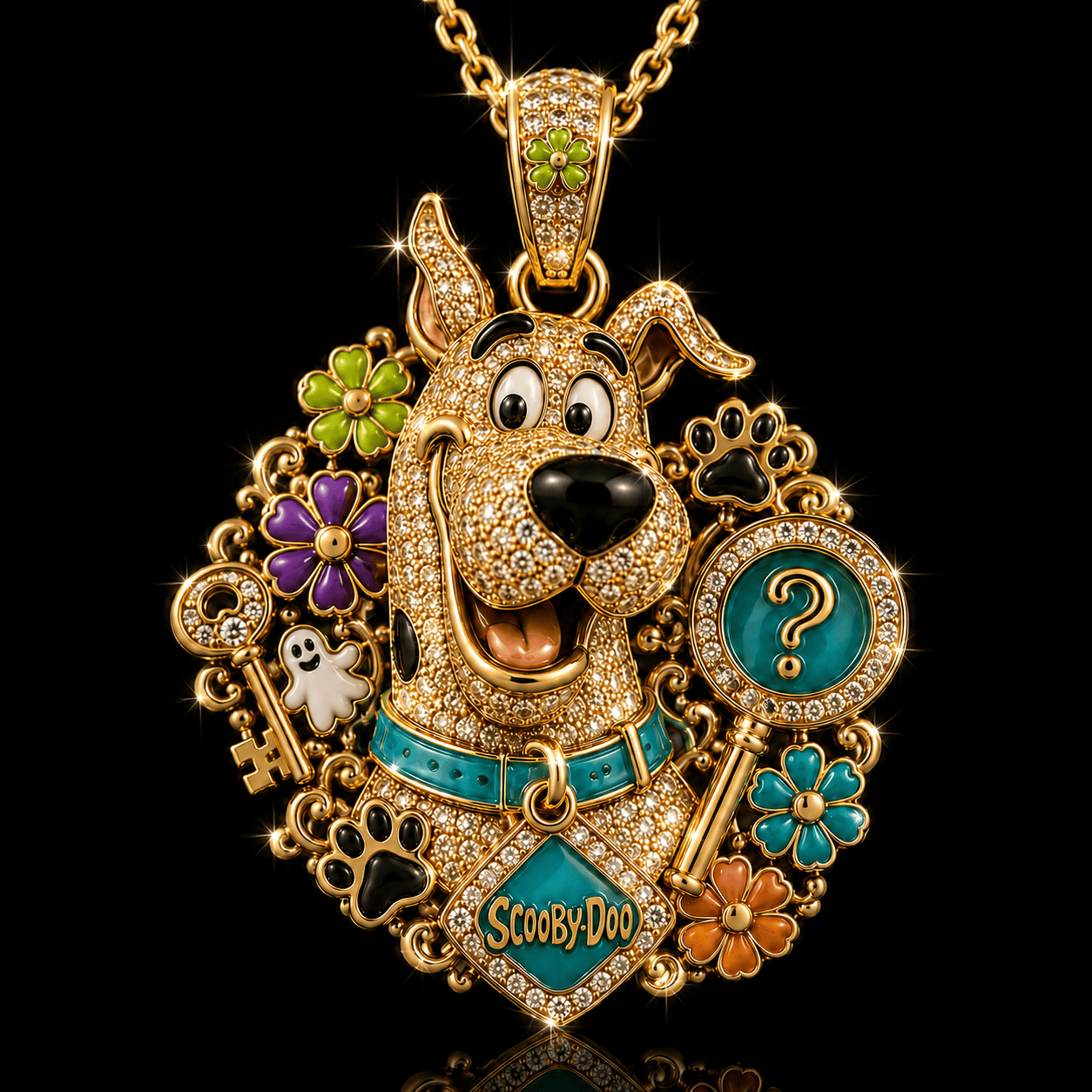 SCBD Solid Gold Chain with Diamond Pendant PDL