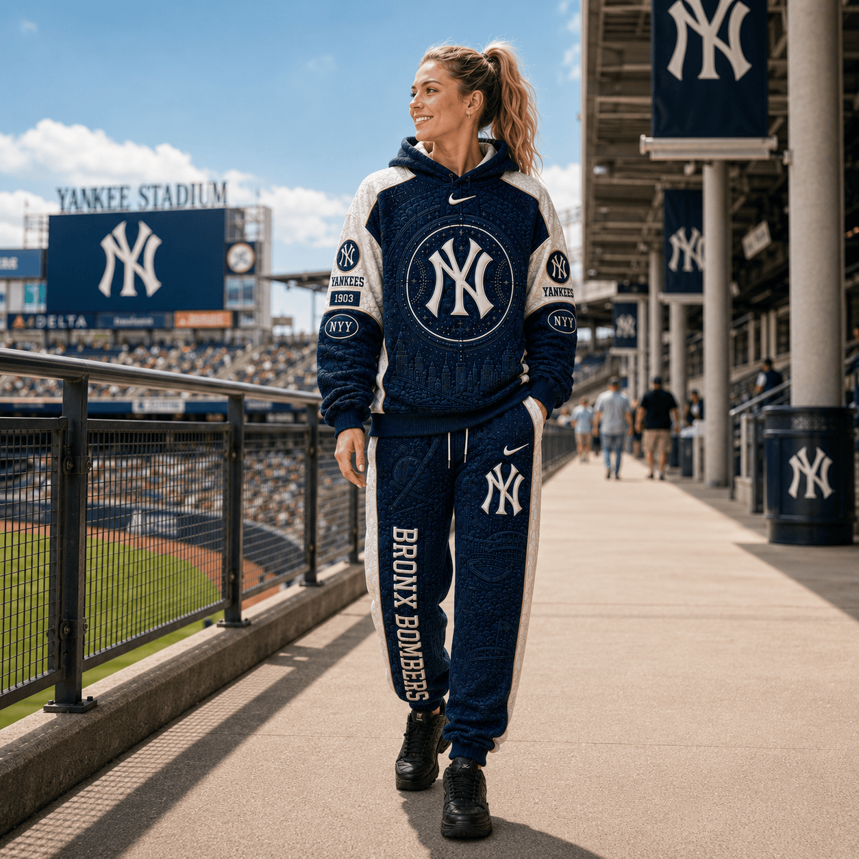 NYY Joggers and Hoodies Matching Set NHVH