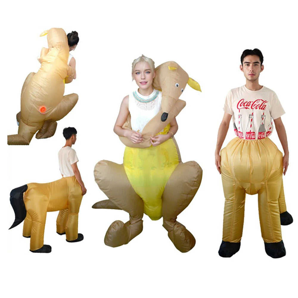 Centaur Kangaroo Inflatable Suit Interesting Inflate Prop Clothing Stage Performance Animal Cosplay Cartoon Doll Costume